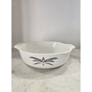 Anchor Hocking 9" Black Wheat Pattern   Vintage Casserole Baking